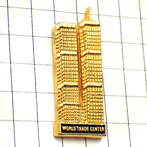 ピンバッジ・ワールドトレードセンター/USAアメリカ高層ツインタワー摩天楼ニューヨークNY WORLD-TRADE-CENTER TWIN-TOWERS NEW-YORK