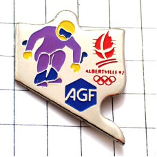 ピンバッジ・スキー五輪選手アルベールビル冬季オリンピック/AGFビンテージ中古品