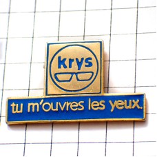 ピンバッジ・めがね青い縁の眼鏡 KRYS