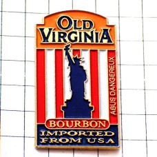 ピンバッジ・自由の女神オールドバージニア酒バーボンウイスキー/USAアメリカ産 OLD-VIRGINIA BOURBON STATUE-OF-LIBERTY