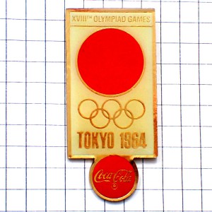 ピンバッジ・コカコーラ東京オリンピック五輪1964年ビンテージ中古品