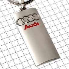 キーホルダー・アウディ車４つの輪シルバー銀色 AUDI GERMANY