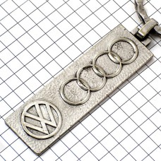 キーホルダー・ワーゲンとアウディ車シルバー銀色エンブレムVWロゴ AUDI  VW VOLKSWAGEN GERMANY