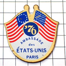 ピンバッジ・国旗パリのアメリカ大使館/USA星条旗EU欧州連合ヨーロッパ欧州旗  AMBASSADE-DES-ETATS-UNIS PARIS FRANCE