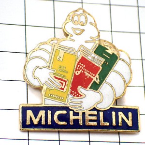 ピンバッジ・ミシュランガイドを持つビバンダムくん本３冊 MICHELIN BIBENDUM GUIDE FRANCE