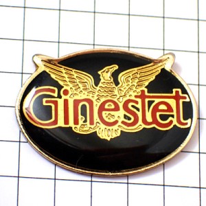 ピンバッジ・ボルドー金色の鳥ワイン葡萄酒 GINESTET BORDEAUX