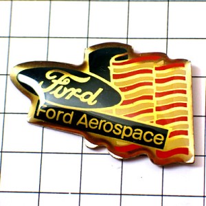 ピンバッジ・フォード車アメリカ星条旗/USA国旗 FORD-AEROSPACE FORD USA