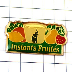 ピンバッジ・レレファン象印のお茶フルーツハーブティー果物 TEA L-ELEPHANT INSTANTS-FRUITES INFUSION