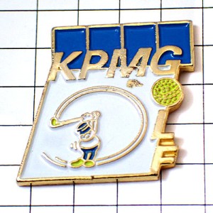 ピンバッジ・ゴルフのショット黄色い球 KPMG