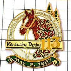 ピンバッジ・ケンタッキーダービー競馬ローズ薔薇バラの花 KENTUCKY DERBY ROSES USA