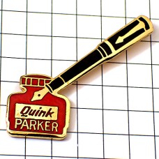 ピンバッジ・パーカーの万年筆とインク壺 PARKER QUINK