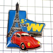 ピンバッジ・ポロ車フォルクスワーゲン赤エッフェル塔 VW-BEETLE EIFFEL VW VOLKSWAGEN GERMANY