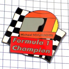 ピンバッジ・シューマッハF1チャンピオン旗チェッカーフラッグ MICHAEL-SCHUMACHER FORMULA1