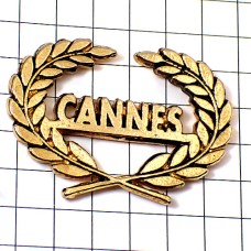 ピンバッジ・金色カンヌ映画祭ゴールド月桂樹ローリエ CANNES FESTIVAL PALME FRANCE