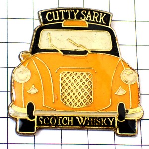 ピンバッジ・カティサーク酒ウイスキー車タクシー黄色イエローキャブ一台 CUTTY-SARK SCOTCH SCOTLAND WHISKY