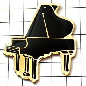 ピンバッジ・グランドピアノ音楽楽器 BLACK PIANO