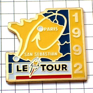 ピンバッジ・ツールドフランス自転車レース地図サンセバスチャンからパリへ LE-TOUR-DE-FRANCE