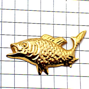 ピンバッジ・金色ゴールドの魚