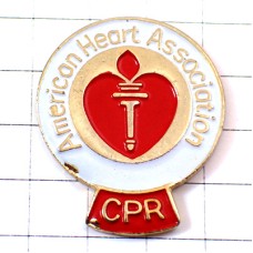 ピンバッジ・医療アメリカ心臓協会ハート赤 AMERICAN-HEART-ASSOCIATION CPR