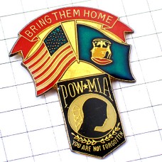 ピンバッジ・アメリカ星条旗USA米軍POW-MIAミリタリー国旗