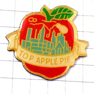 ピンバッジ・アップルパイＮＹニューヨーク林檎アメリカ/USA米国りんご果物 TOP-APPLE-PIE NEW-YORK