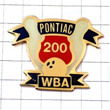 ピンバッジ・ボウリングのピン２本と球ボール200/ＷＢＡ  PONTIAC