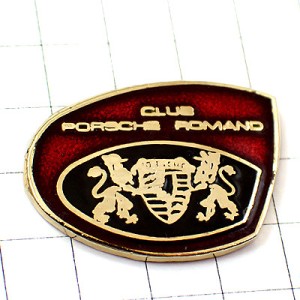 ピンバッジ・ポルシェ車クラブ赤いエンジ色 PORSCHE-CLUB ROMAN SWISS 