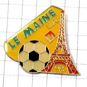 ピンバッジ・エッフェル塔とサッカー球ボール EIFFEL LE-MAINE WORLD-CUP-1998 FRANCE-98