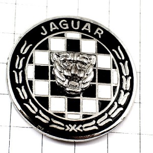 ピンバッジ・ジャガー車エンブレム市松模様シルバー銀色 JAGUAR ENGLAND