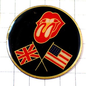 ピンバッジ・ローリングストーンズ英米国旗UK/USA星条旗ユニオンジャック英国 ROLLING-STONES FLAG USA ENGLAND