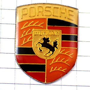 ピンバッジ・ポルシェ車エンブレム黒馬 PORSCHE GERMANY