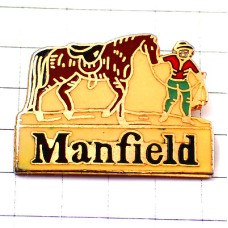 ピンバッジ・鞄や靴マンフィールド馬をひく人 MANFIELD