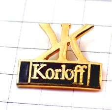 ピンバッジ・コルロフ宝石店アルファベットＫＫ金色ゴールド KORLOFF-PARIS