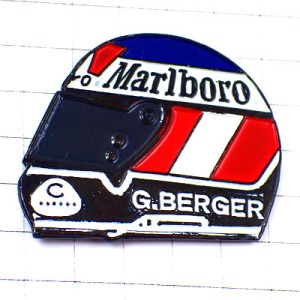 ピンバッジ・ベルガーF1パイロット車レース選手 MARLBORO GERHARD-BERGER HELMET GERMANY