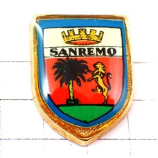 ピンバッジ・サンレモ紋章ライオンとヤシの木 SANREMO ITALIA