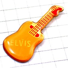 ピンバッジ・エルビスのエレキギター音楽ミュージック楽器 ELVIS-PRESLEY THE-KING GUITAR