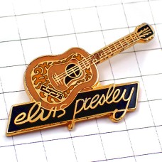 ピンバッジ・エルビスプレスリーのアコースティックギター音楽アコギ楽器 ELVIS-PRESLEY GUITAR