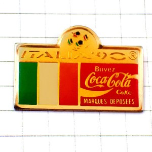 ピンバッジ・アイルランド国旗イタリア大会サッカーワールドカップ1990年コカコーラ