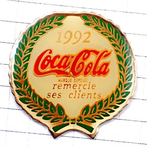 ピンバッジ・コカコーラ月桂樹メルシーありがとう COCA-COLA