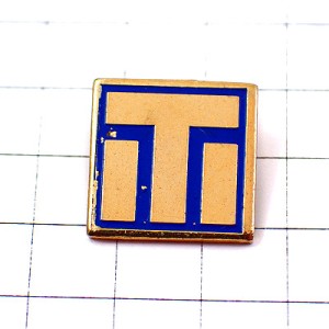 ピンバッジ・アルファベット「ＩＴＩ」金色ゴールドの文字