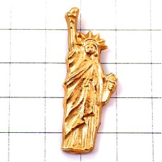 ピンバッジ・金色ニューヨーク自由の女神アメリカ/USAゴールド STATUE-OF-LIBERTY NEW-YORK