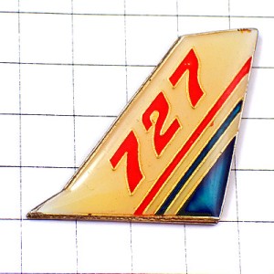 ピンバッジ・ボーイング727/飛行機の尾翼 BOEING-727 B727 BOEING