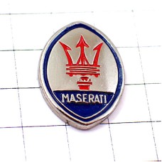 ピンバッジ・マセラティ社エンブレム車ロゴ銀色シルバー MASERATI ITALIA ITALY