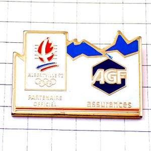 ピンバッジ・アルベールビル五輪アルプス雪山オリンピック冬季ビンテージ中古品 ALBERTVILLE SAVOIE 1992 AGF