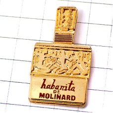 ピンバッジ・ハバニータ香水ボトル壜ゴールド金色 HABANITA MOLINARD