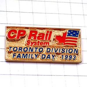 ピンバッジ・カナディアンパシフィック鉄道カナダ太平洋鉄道カナダ国旗アメリカ星条旗  CPRAIL CANADIAN-PACIFIC