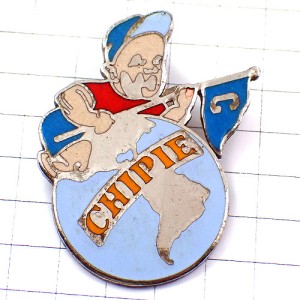 ピンバッジ・男の子シピー地球Ｃの旗 CHIPIE