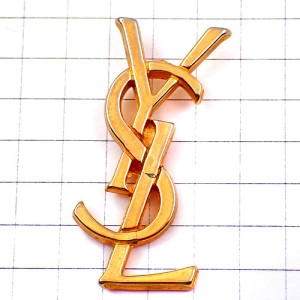 ピンバッジ・イヴサンローランYSL/金色ゴールド YVES-SAINT-LAURENT