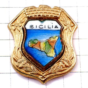 ピンバッジ・シシリア島イタリア紋章 SICILIA MAP ITALIA ITALY