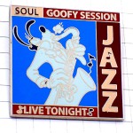 ピンバッジ・グーフィー犬サックス楽器ジャズ音楽ディズニー GOOFY SAXOPHONE JAZZ